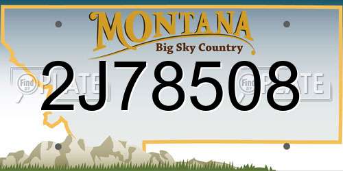 2J78508 Montana License Plate