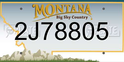 2J78805 Montana License Plate