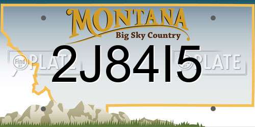 2J84I5 Montana License Plate