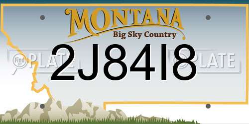 2J84I8 Montana License Plate
