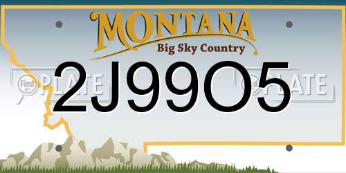 2J99O5 Montana License Plate