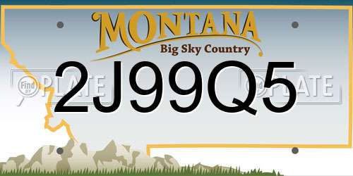 2J99Q5 Montana License Plate