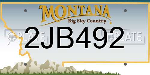 2JB492 Montana License Plate