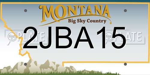 2JBA15 Montana License Plate