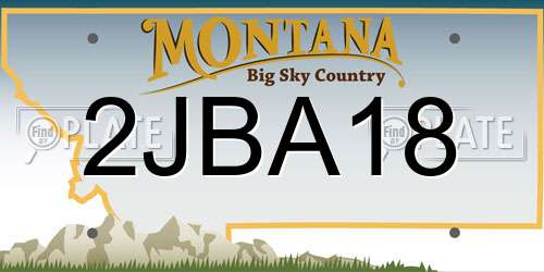 2JBA18 Montana License Plate