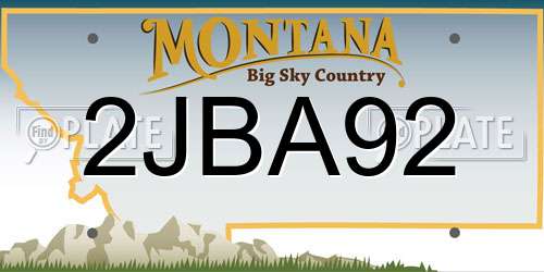 2JBA92 Montana License Plate