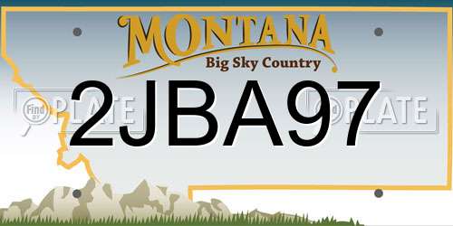 2JBA97 Montana License Plate