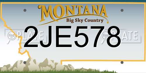 2JE578 Montana License Plate