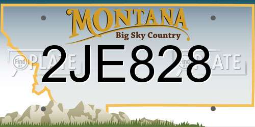 2JE828 Montana License Plate