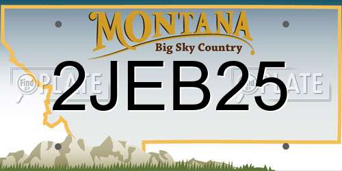 2JEB25 Montana License Plate