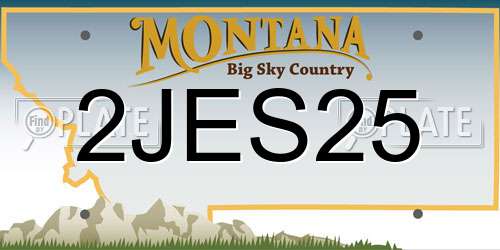 2JES25 Montana License Plate