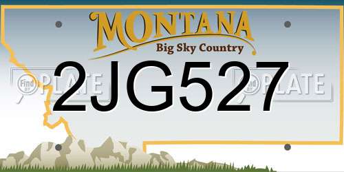 2JG527 Montana License Plate