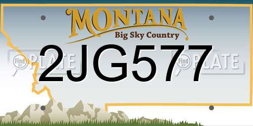2JG577 Montana License Plate