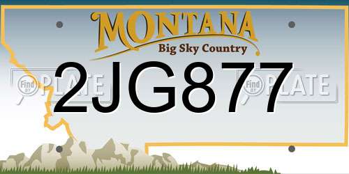 2JG877 Montana License Plate