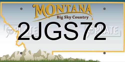 2JGS72 Montana License Plate