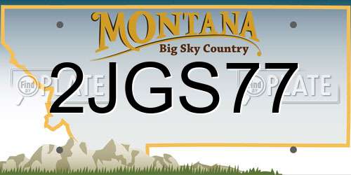 2JGS77 Montana License Plate