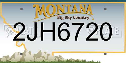 2JH6720 Montana License Plate