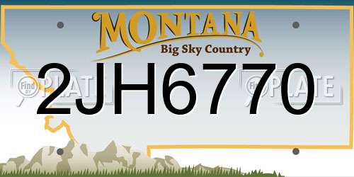 2JH6770 Montana License Plate