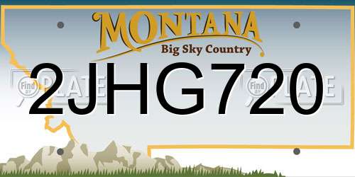 2JHG720 Montana License Plate