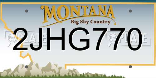 2JHG770 Montana License Plate