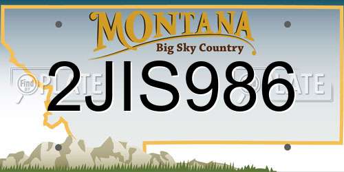 2JIS986 Montana License Plate