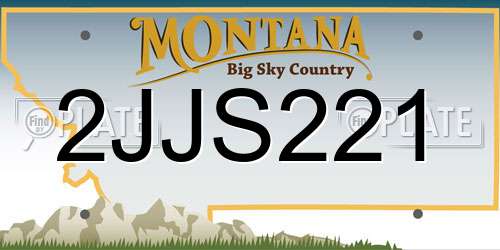 2JJS221 Montana License Plate