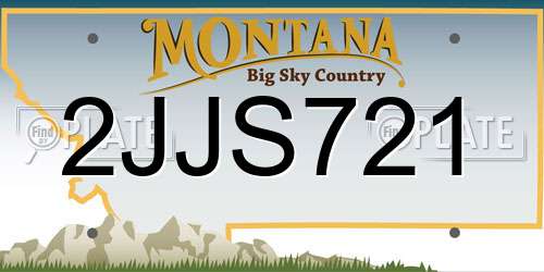2JJS721 Montana License Plate