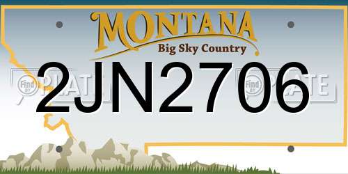 2JN2706 Montana License Plate