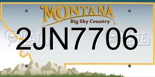2JN7706 Montana License Plate