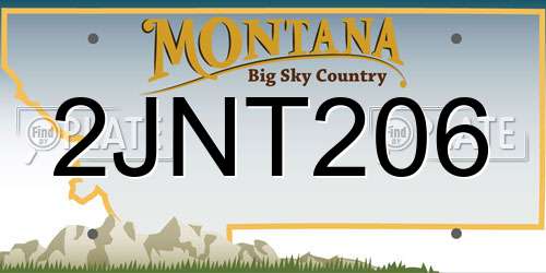 2JNT206 Montana License Plate