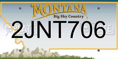 2JNT706 Montana License Plate