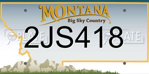 2JS418 Montana License Plate