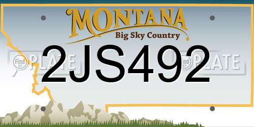 2JS492 Montana License Plate
