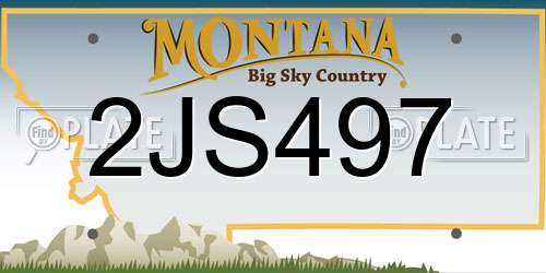 2JS497 Montana License Plate