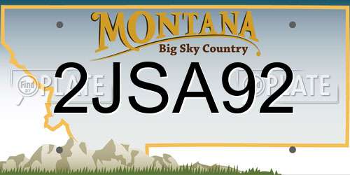 2JSA92 Montana License Plate