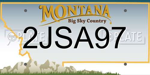 2JSA97 Montana License Plate