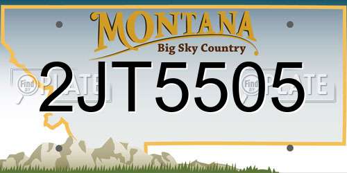2JT5505 Montana License Plate