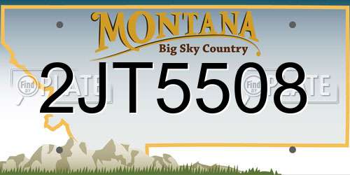 2JT5508 Montana License Plate