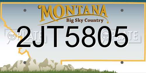 2JT5805 Montana License Plate