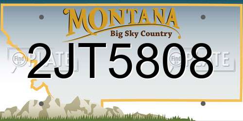 2JT5808 Montana License Plate