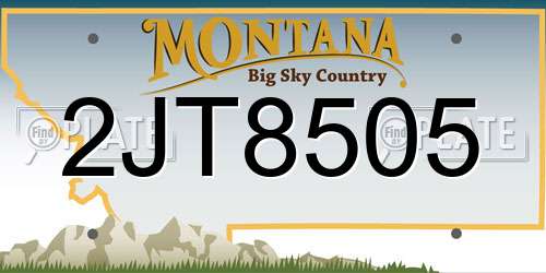 2JT8505 Montana License Plate