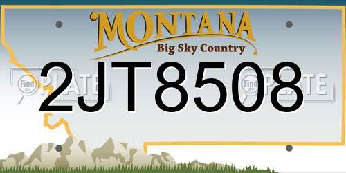 2JT8508 Montana License Plate