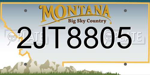 2JT8805 Montana License Plate