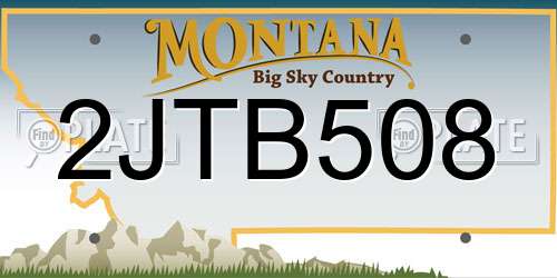 2JTB508 Montana License Plate