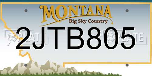2JTB805 Montana License Plate