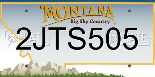 2JTS505 Montana License Plate
