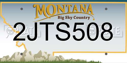 2JTS508 Montana License Plate