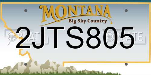 2JTS805 Montana License Plate