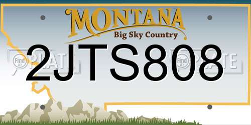 2JTS808 Montana License Plate