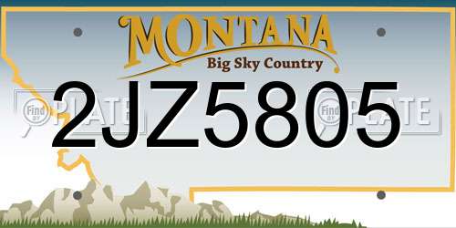 2JZ5805 Montana License Plate